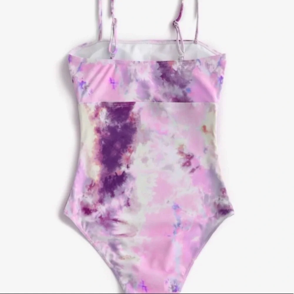 Boho tie dye cut out mokokiji swimsuit - Picture 6 of 9